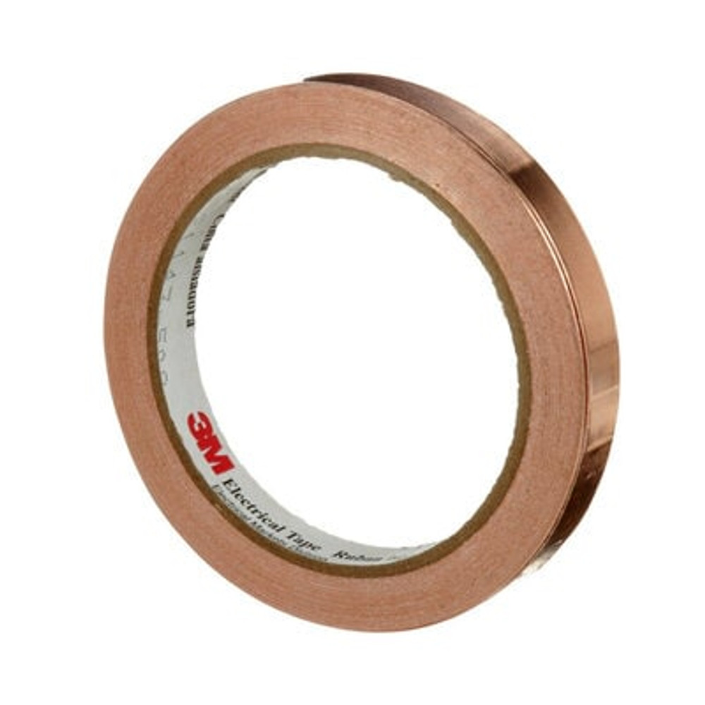 3M EMI Copper Foil Shielding Tape 1181, 1/2 in x 18 yd (12.70 mm x 16.5m), 18/case 27551