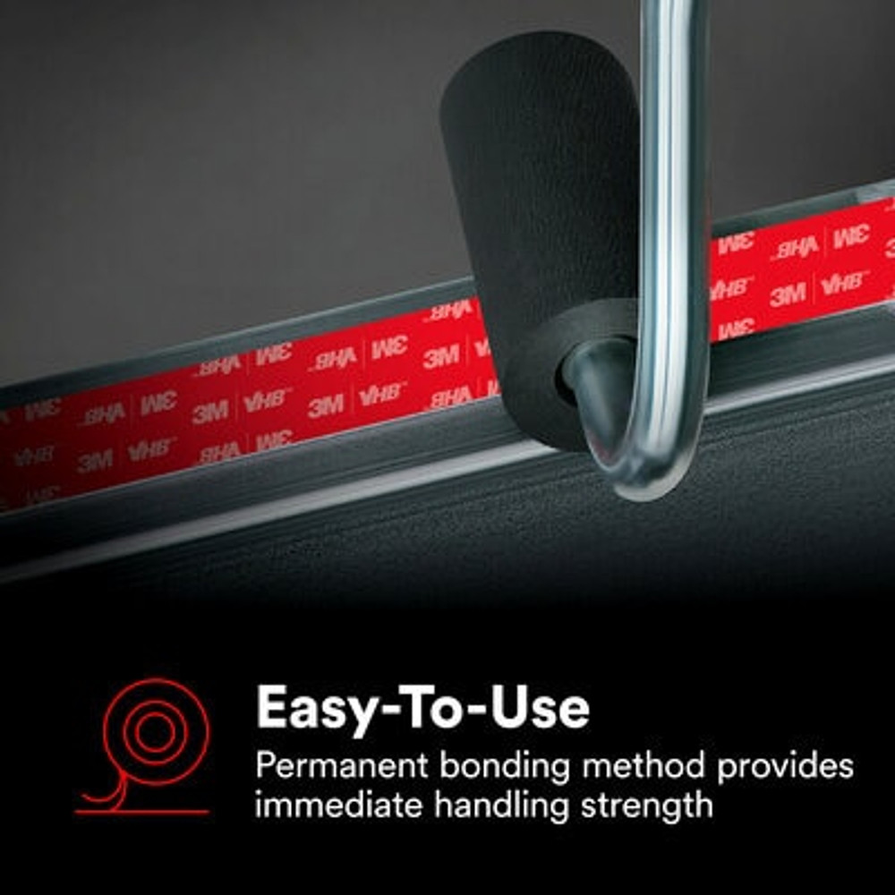 3M VHB Tape 4919F, Black, 1 in x 72 yd, 25 mil, Film Liner, Small
Pack, 2 Roll/Case