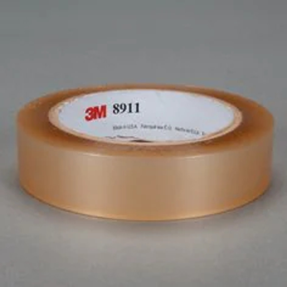 3M Polyester Tape 8911, Transparent, 1 1/2 in x 72 yd, 2.3 mil, 32 Rolls/Case