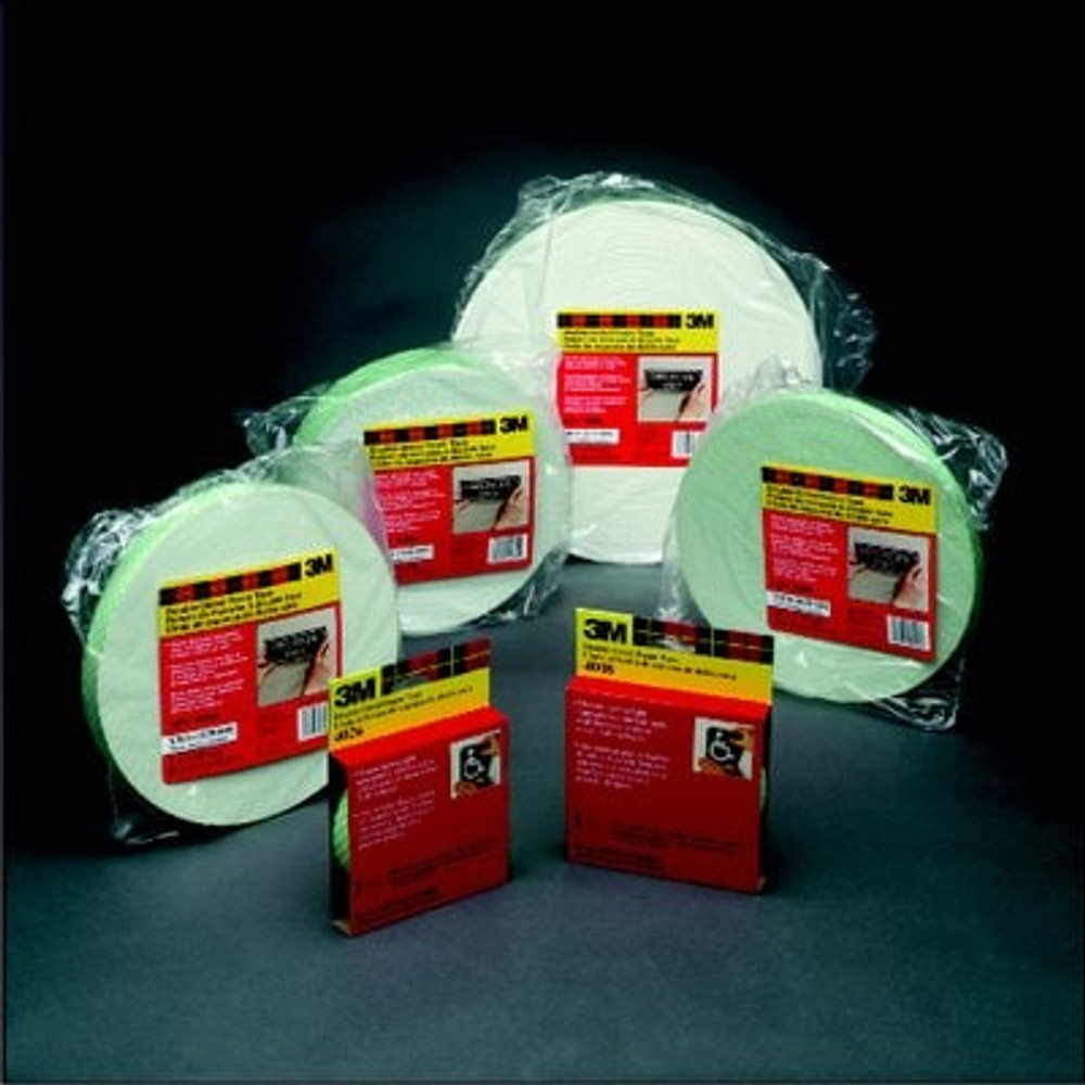 3M Double Coated Urethane Foam Tape 4026, Natural, 3 in x 36 yd, 62
mil, 3 Rolls/Case