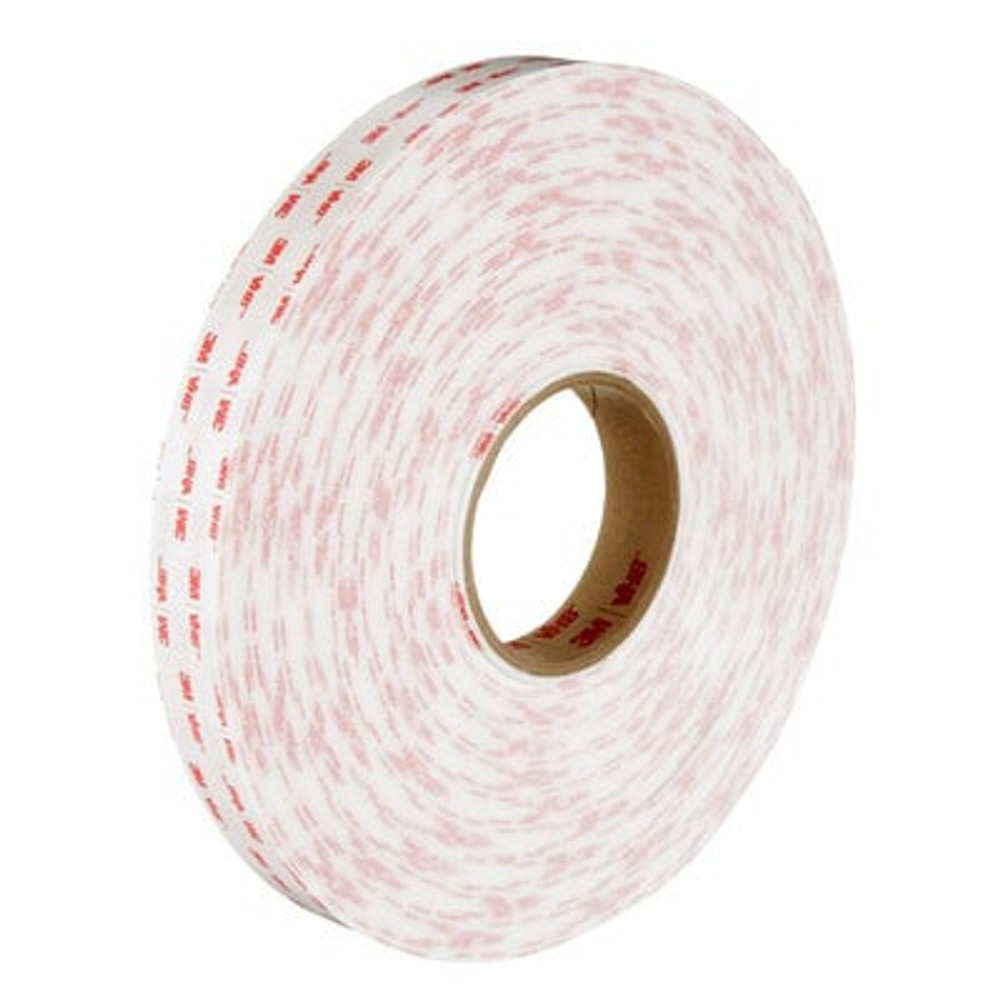 3M VHB Tape 4930, White, 1/2 in x 72 yd, 25 mil, 4 Roll/Case 64613