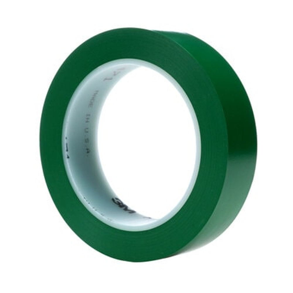 3M Vinyl Tape 471, Green, 1 in x 36 yd, 5.2 mil, 36 rolls per case,Individually Wrapped Conveniently Packaged 7234