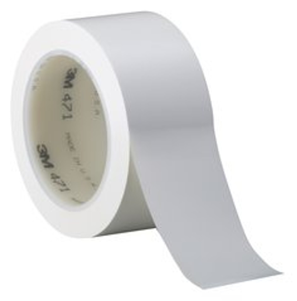 3M Vinyl Tape 471, White, 1 in x 36 yd, 5.2 mil, 36 rolls per case,Individually Wrapped Conveniently Packaged 68867