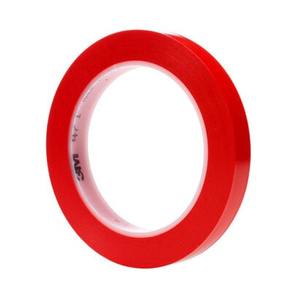 3M Vinyl Tape 471, Red, 3/8 in x 36 yd, 5.2 mil, 96 rolls per case,Individually Wrapped Conveniently Packaged 7206