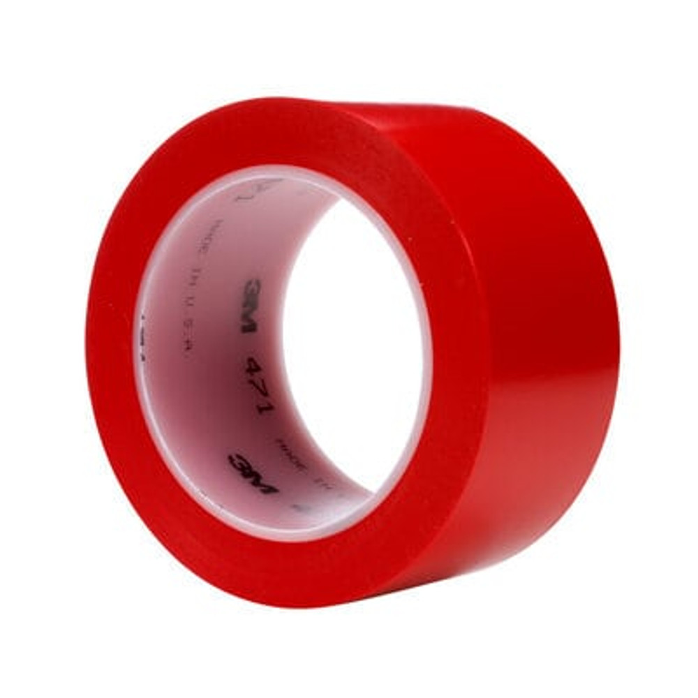 3M Vinyl Tape 471, Red, 2 in x 36 yd, 5.2 mil, 24 rolls per case 4305