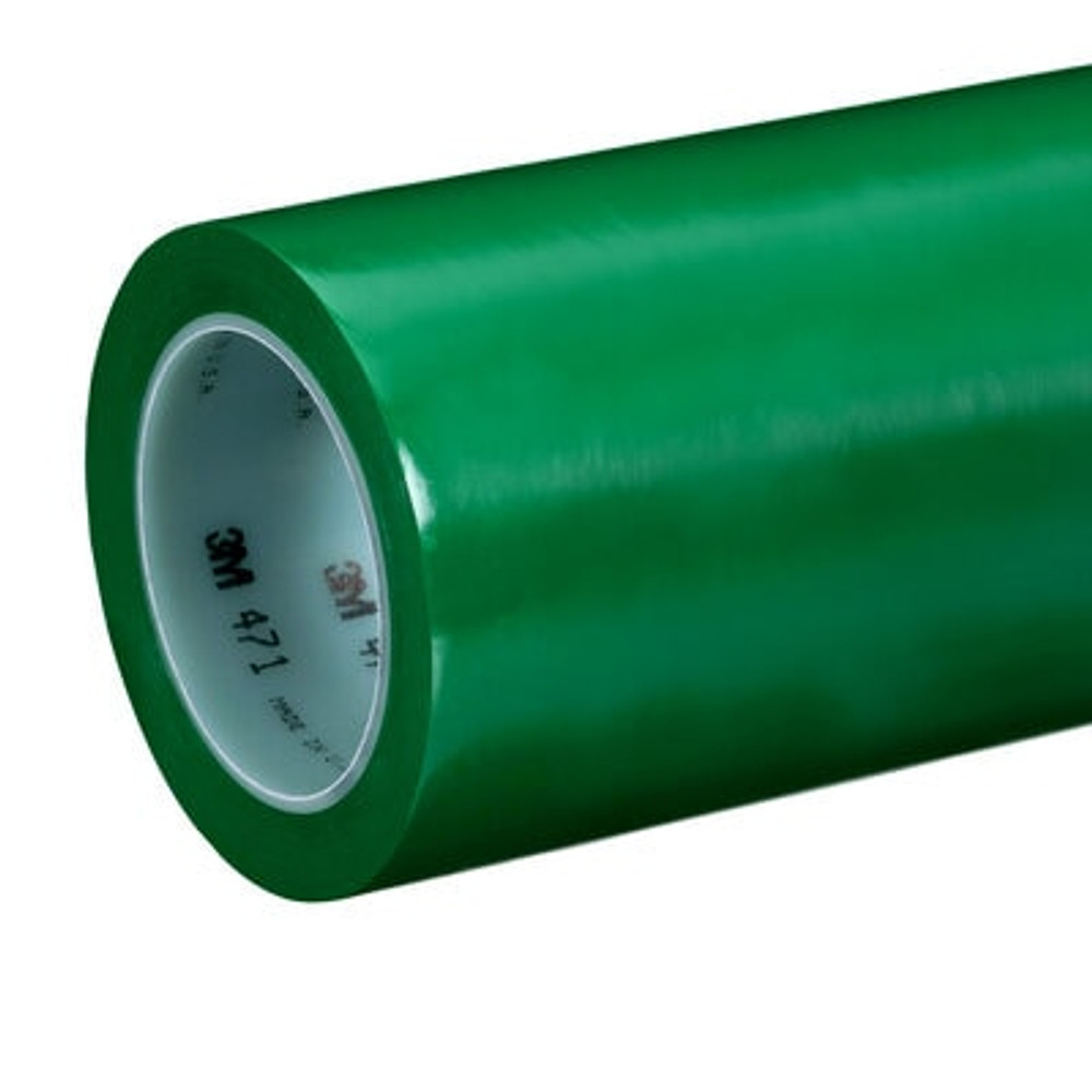 3M Vinyl Tape 471, Green, 48 in x 36 yd, 1 Roll/Case, Untrimmed