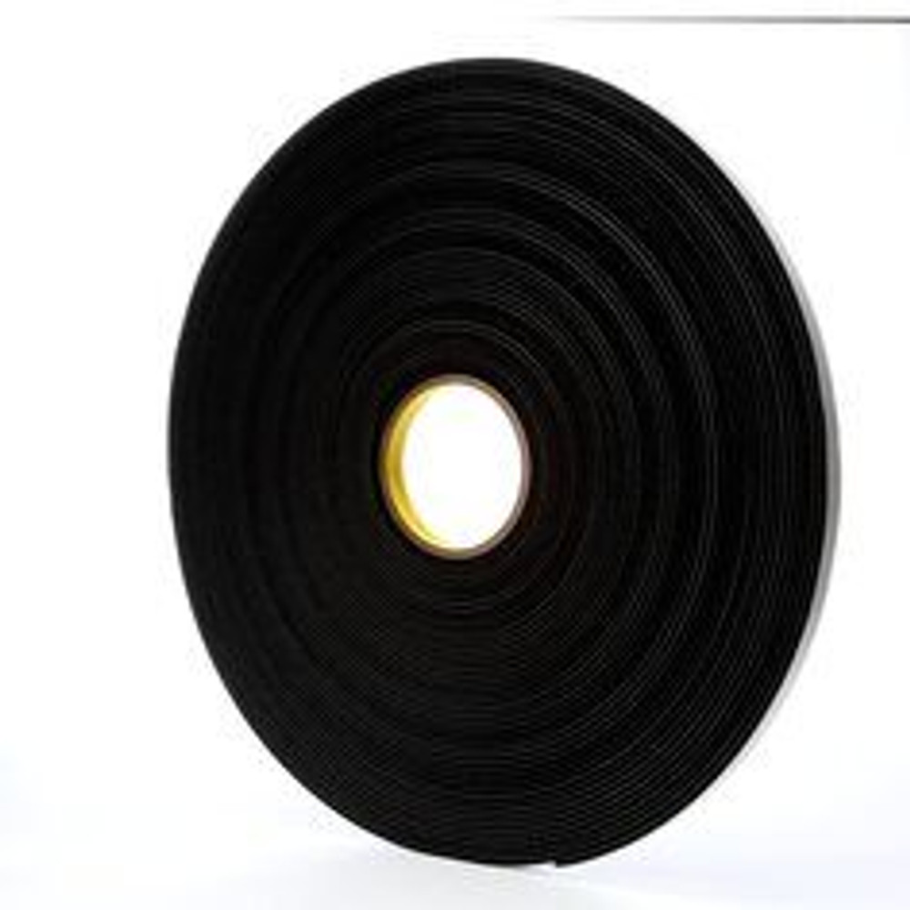 3M Vinyl Foam Tape 4508, Black, 1/2 in x 36 yd, 125 mil, 18 rolls percase 3312