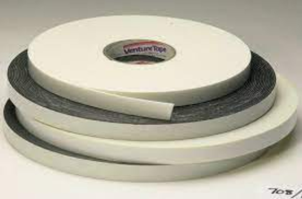 3M Venture Tape Double Sided PE Foam Glazing Tape VG-516W, White, 1/2in x 1000 yd, Levelwound, 1 Roll/Case