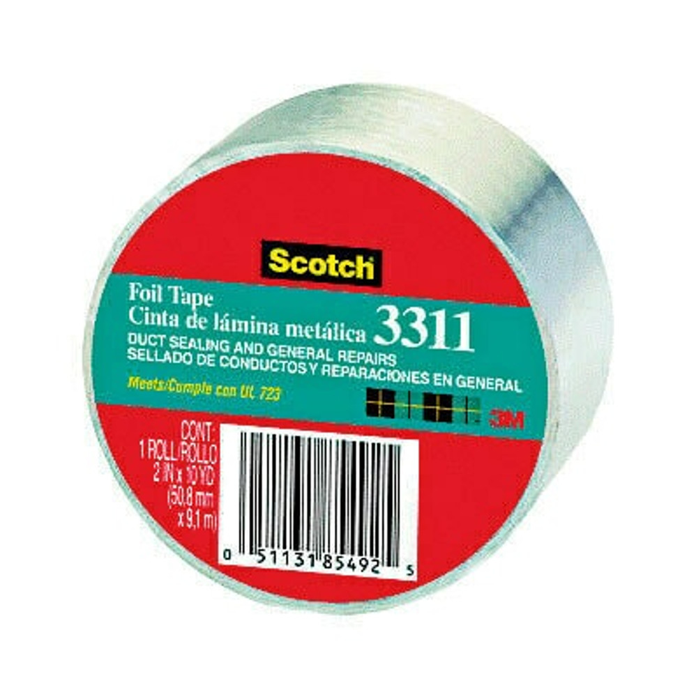 3M Aluminum Foil Tape 427, Silver, 2 in x 60 yd, 4.6 mil, 24 rolls percase 85370
