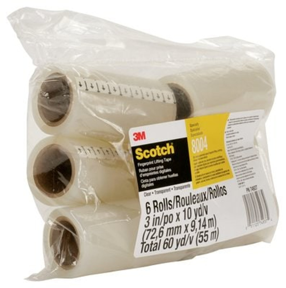 Scotch Fingerprint Lifting Tape 8004, Clear, 1-1/2 in x 10 yd, 252
Roll/Case