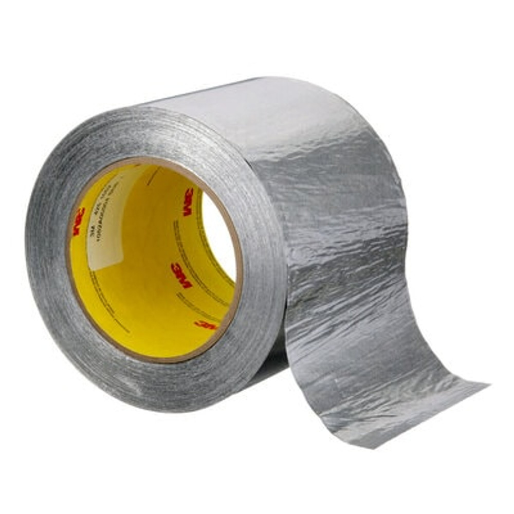3M Aluminum Foil Tape 425, Silver, 96 mm x 55 m, 4.6 mil, 12 rolls percase 85381