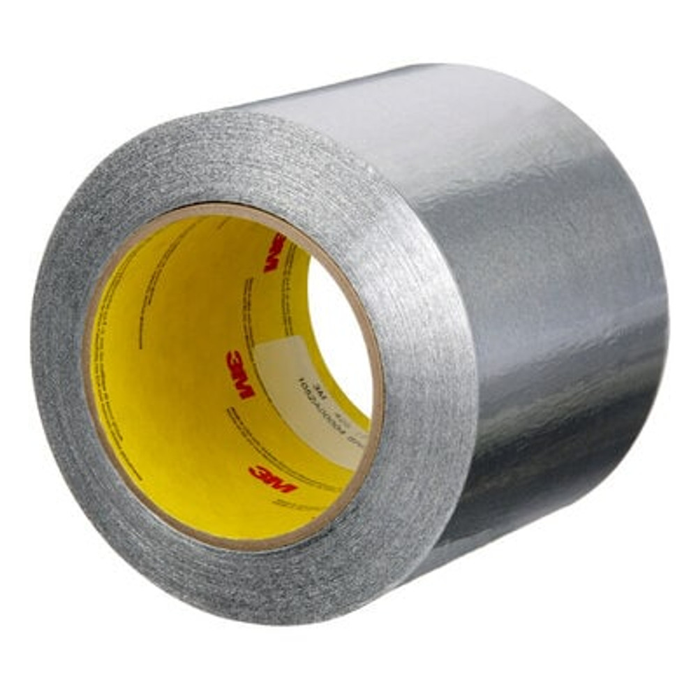 3M Aluminum Foil Tape 425, Silver, 96 mm x 55 m, 4.6 mil, 12 rolls percase 85381