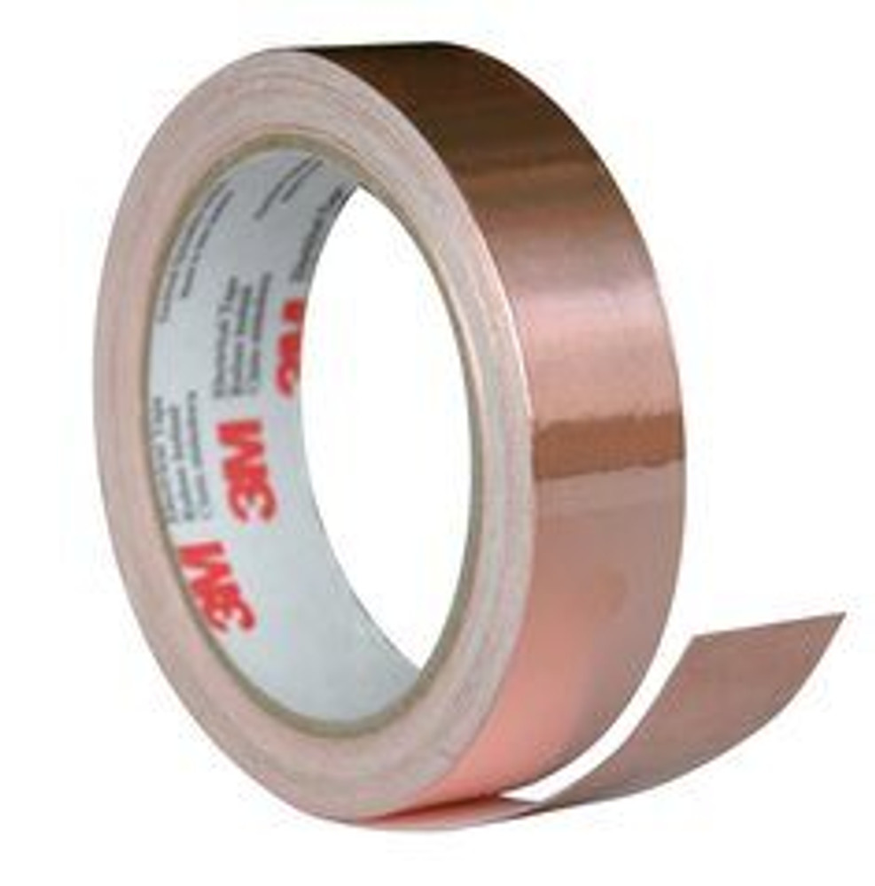 3M EMI Copper Foil Shielding Tape 1181, 23 in x 60 yd (58.42cm x 54.9m), logroll untrimmed, 1 Roll/Roll 52815