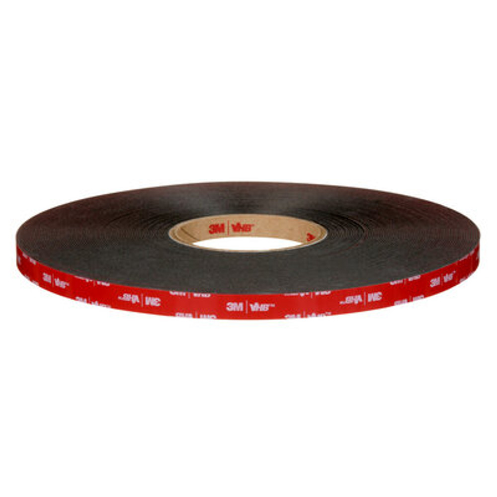 3M VHB Acrylic Foam Tape, 5952, black, 0.5 in x 36.0 yd x 45.0 mil (1.3 cm x 32.9 m x 1.1 mm)