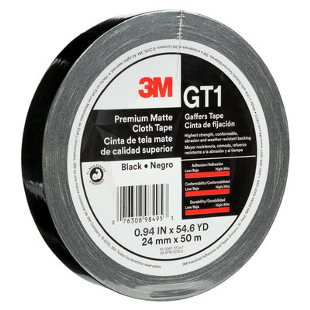 3M Premium Matte Cloth (Gaffers) GT1 Blk 24mmx50mmil8