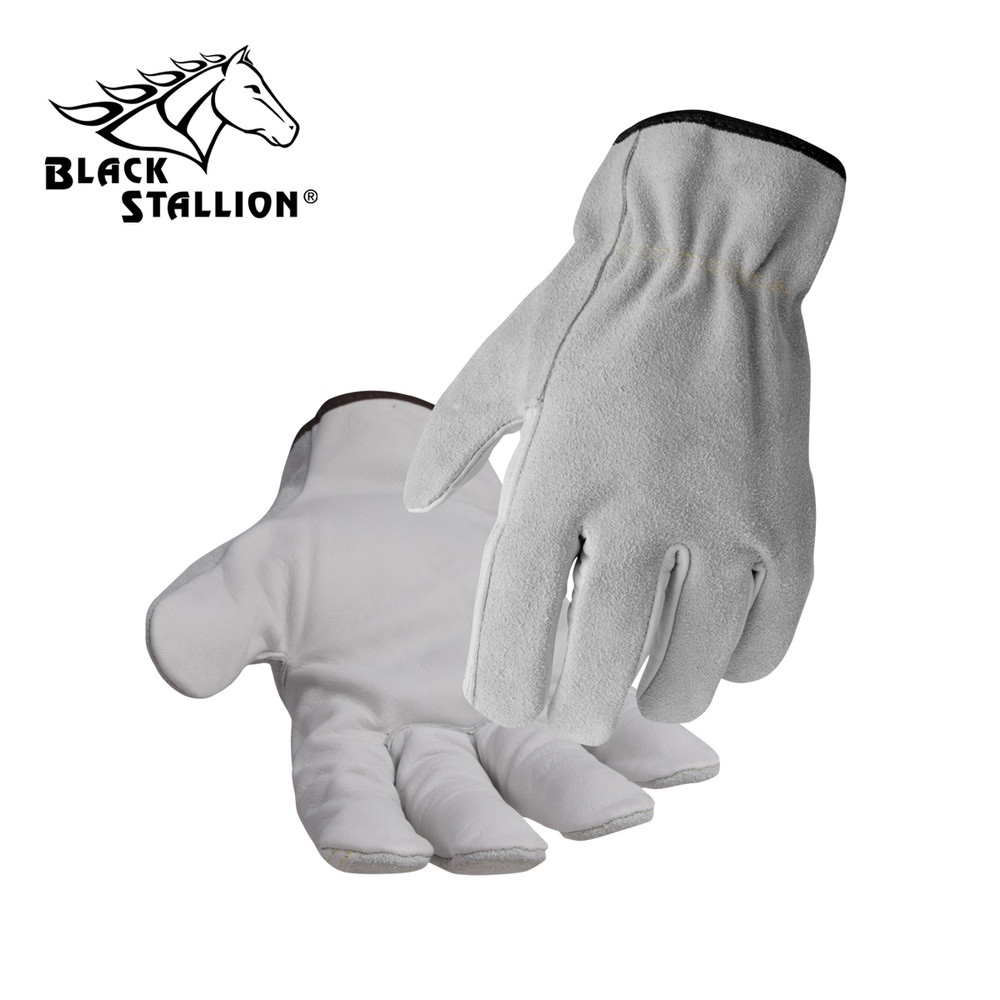 GRAIN/SPLIT COWHIDE DRIVER'S GLOVES XL GD1614-PG-XLG Black Stallion