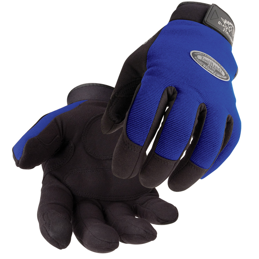 Black Stallion ACTION SPANDEX w/ TITAN SYNTHETIC REINFORCED ERGONOMIC GLOVES Small 99PLUSS-BLUE | Blue/Black