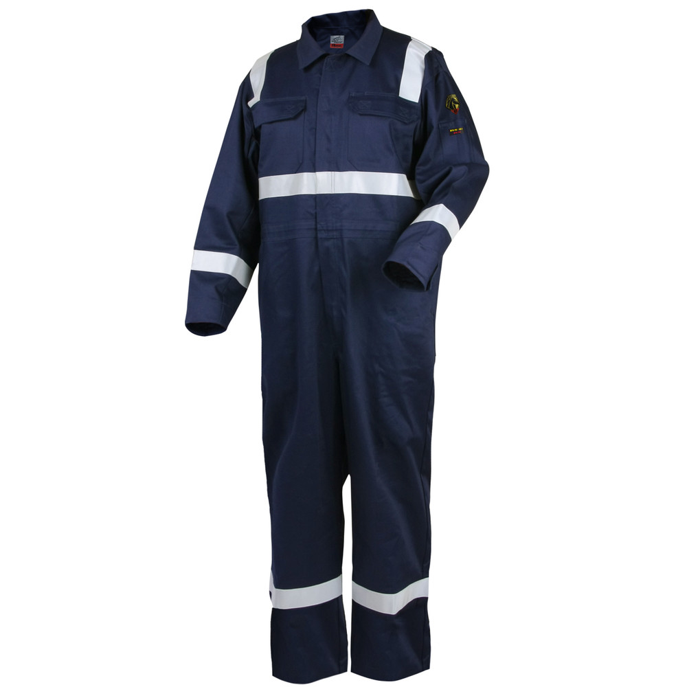 Black Stallion TRUGUARD 300 HI-VIS FLAME-RESISTANT COTTON Coveralls 4XL CF2216-NV-4XL | Navy