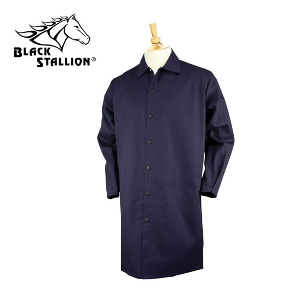 Black Stallion 9 oz Flame Resistant Cotton 42 inch Shop Coat 3XL 60-3263-3XL
