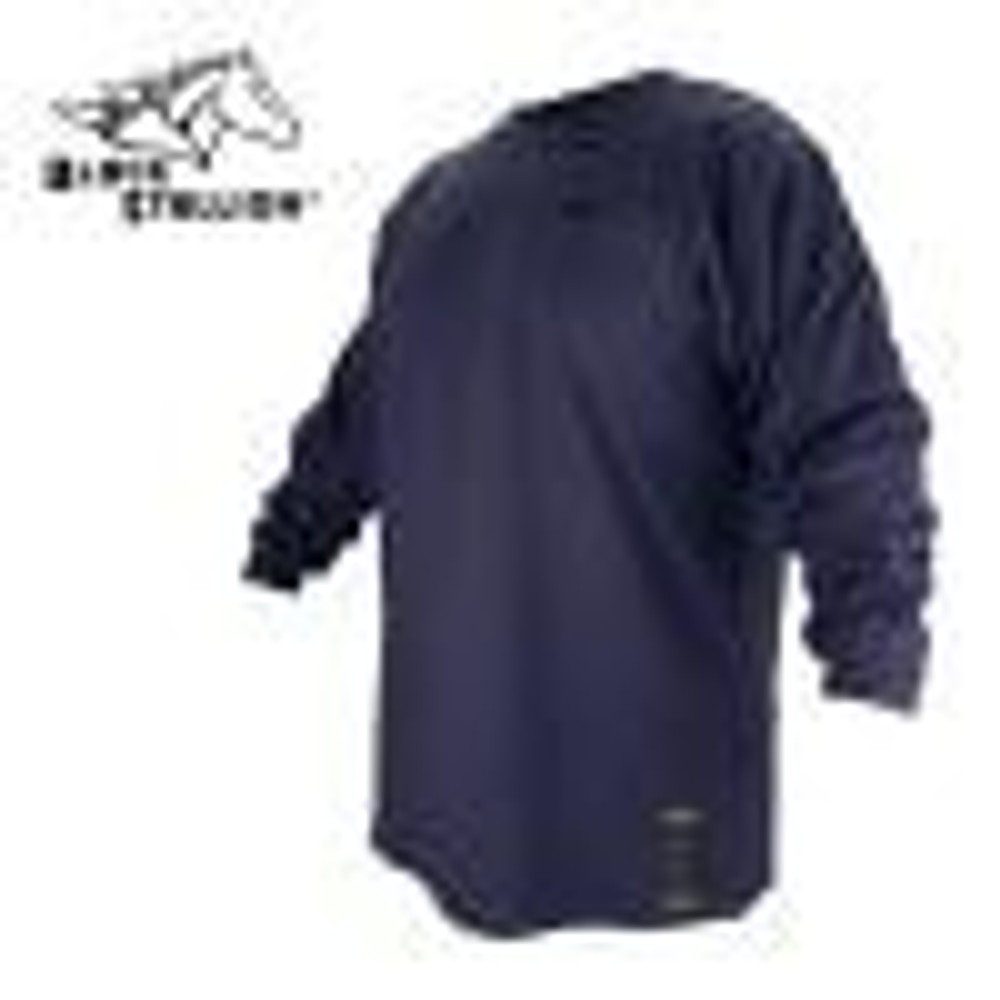 FLAME RESISTANT TREATED COTTON T-SHIRT - Long Sleeve Medium 60-8031-MD Black Stallion