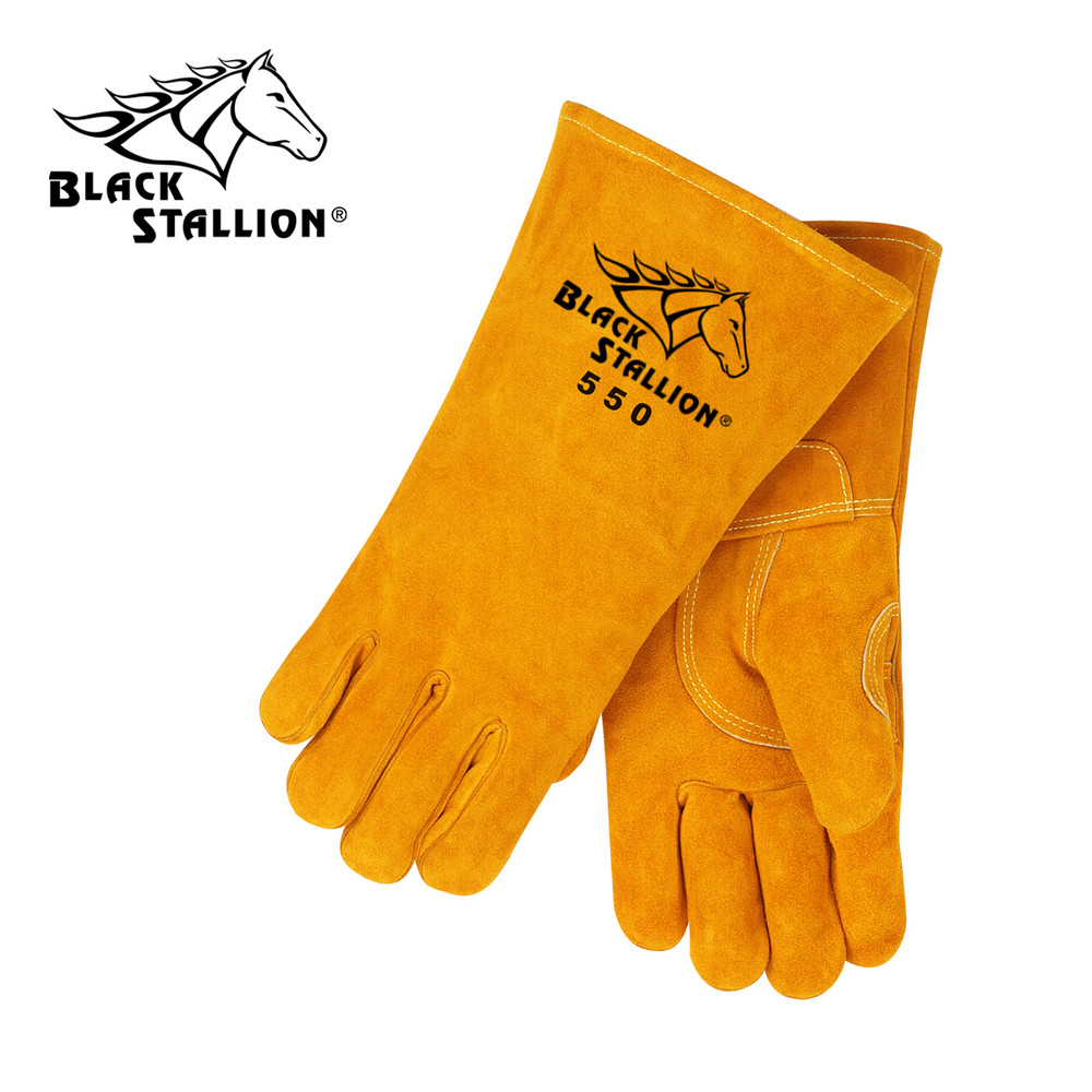 Black Stallion Side Split COWHIDE High QUALITY WELDING GLOVES Large 550