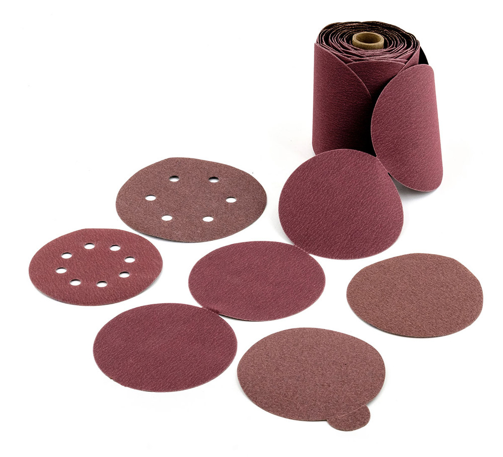 Paper Discs,3S Stearated Aluminum Oxide Paper Disc for Wood and Bare Metal,  PSA Disc Rolls (100 per roll / 4 rolls per box) 36805