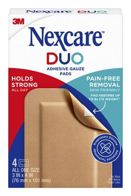 Nexcare Duo Adhesive Gauze Pads 22540 | Adhesive Wound Dressings