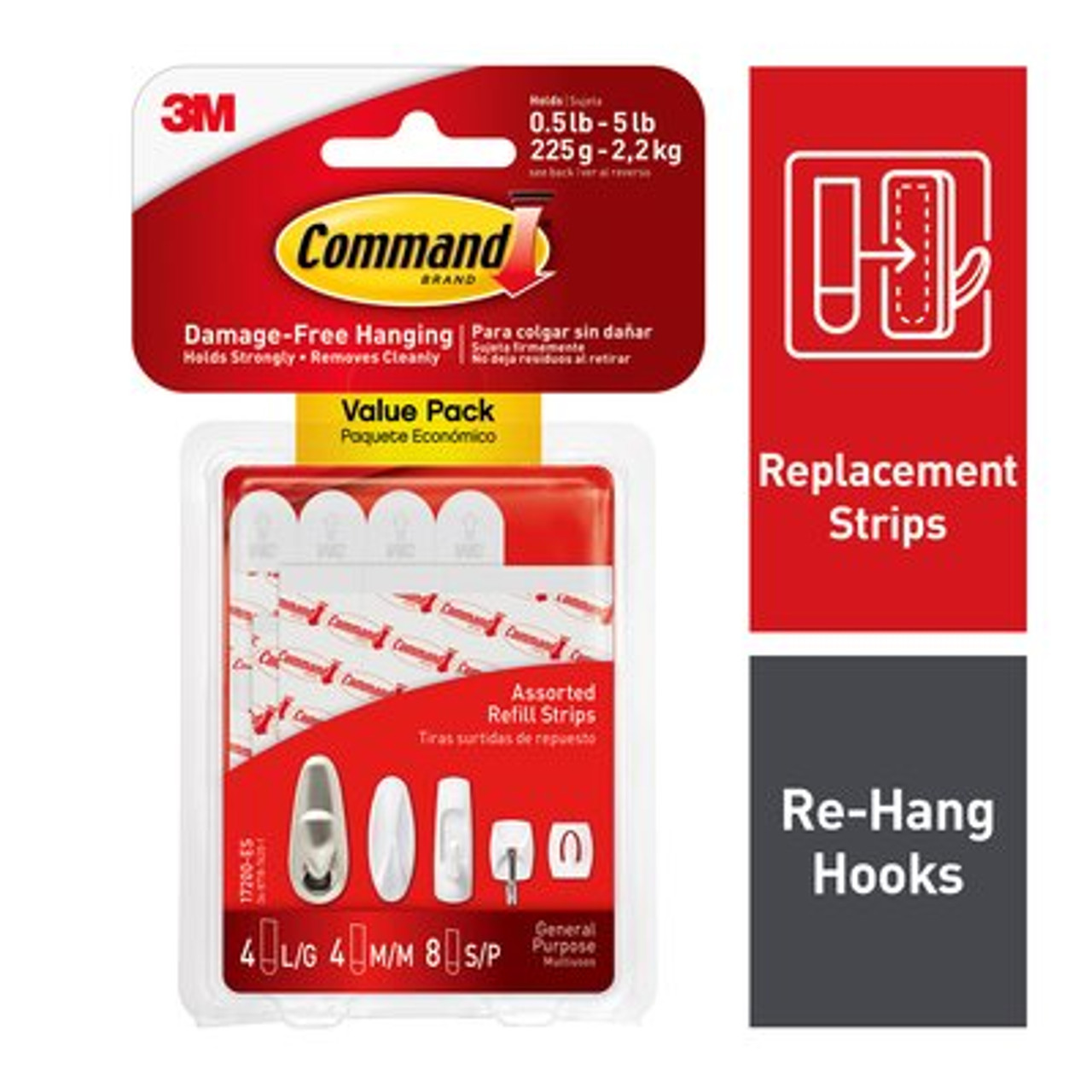8 Packs: 16 ct. (128 total) 3M Command™ Black Picture Hanging Strip Mixed  Pack