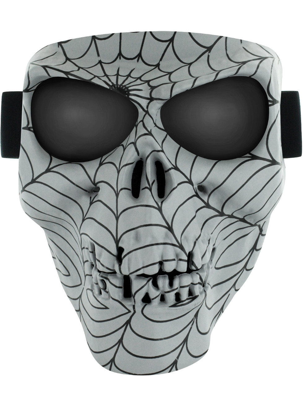Skull Mask Gray Web SM Skull Full Face Mask - Strobels Supply