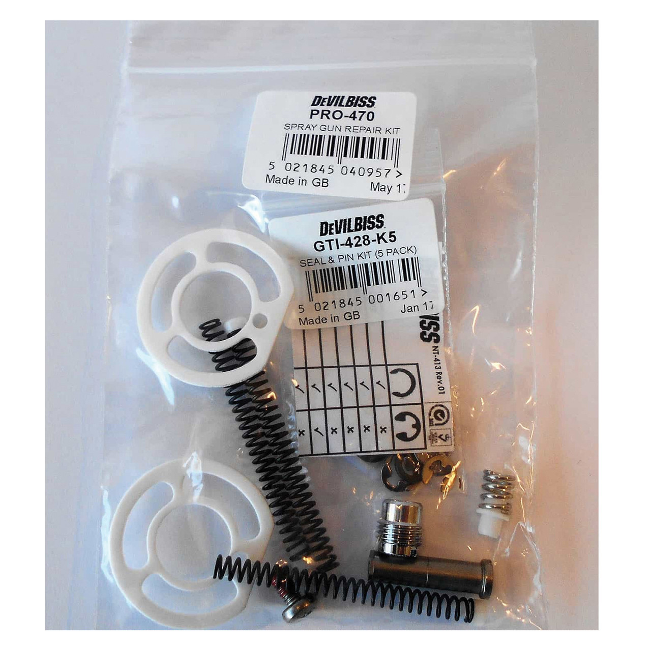 DEVILBISS 703536 Spray Gun Repair Kit, For Use With: ProLite