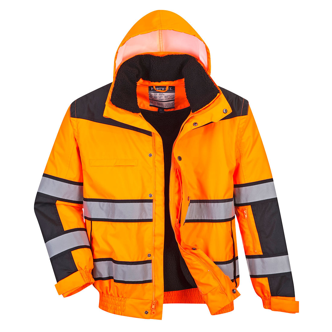 Portwest UC466 - Hi-Vis Classic Bomber Jacket (Orange/Black