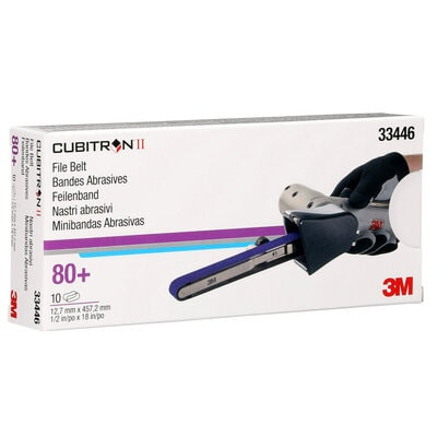 Cubitron 3M II - Cinturón De Lima, 33445, Grano 60 , 1/2 X 18 Pulgadas, Paquete De 10 Correas De Lima, Unión De Resina, Eliminación De Soldadura Por Puntos