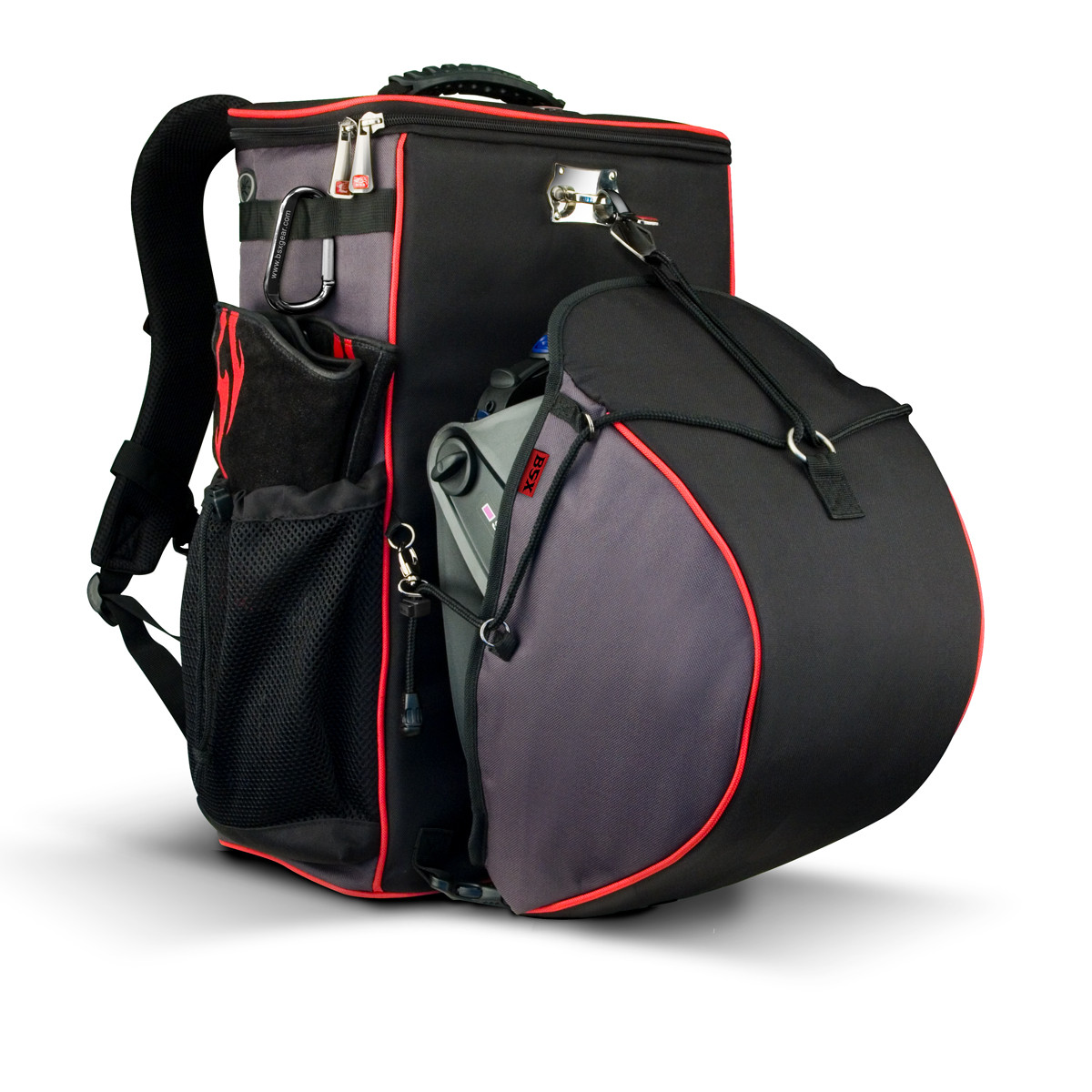 Black Stallion BSX HELMET BACKPACK, SIDE POCKETS, HELMETCATCH
