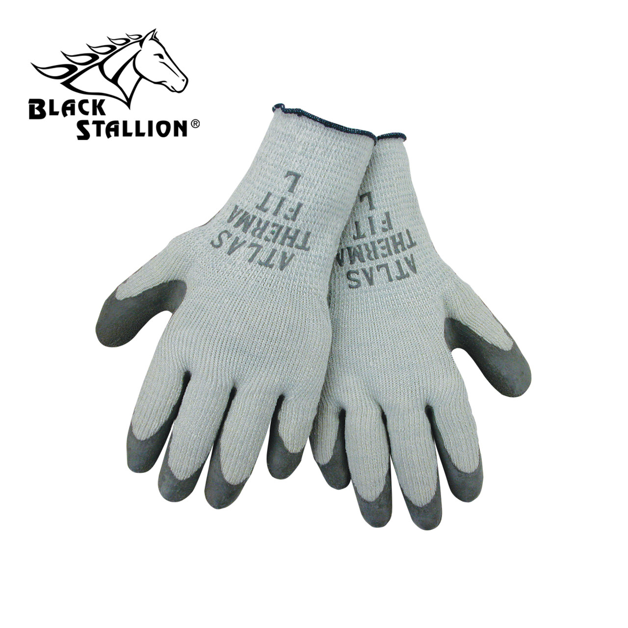 Black Stallion 2300S Natural Rubber Coated, Cotton/Poly String Knit Synthetic Gloves, Size Small