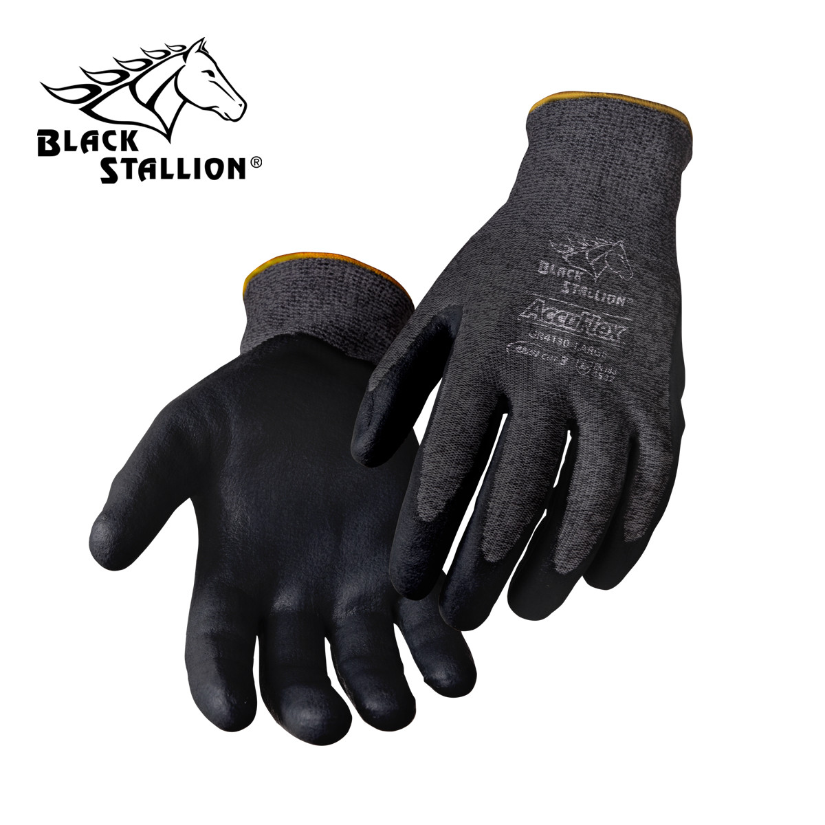 CUT RESISTANT SANDY NITRILE COATED HPPE GLOVES Large Black
