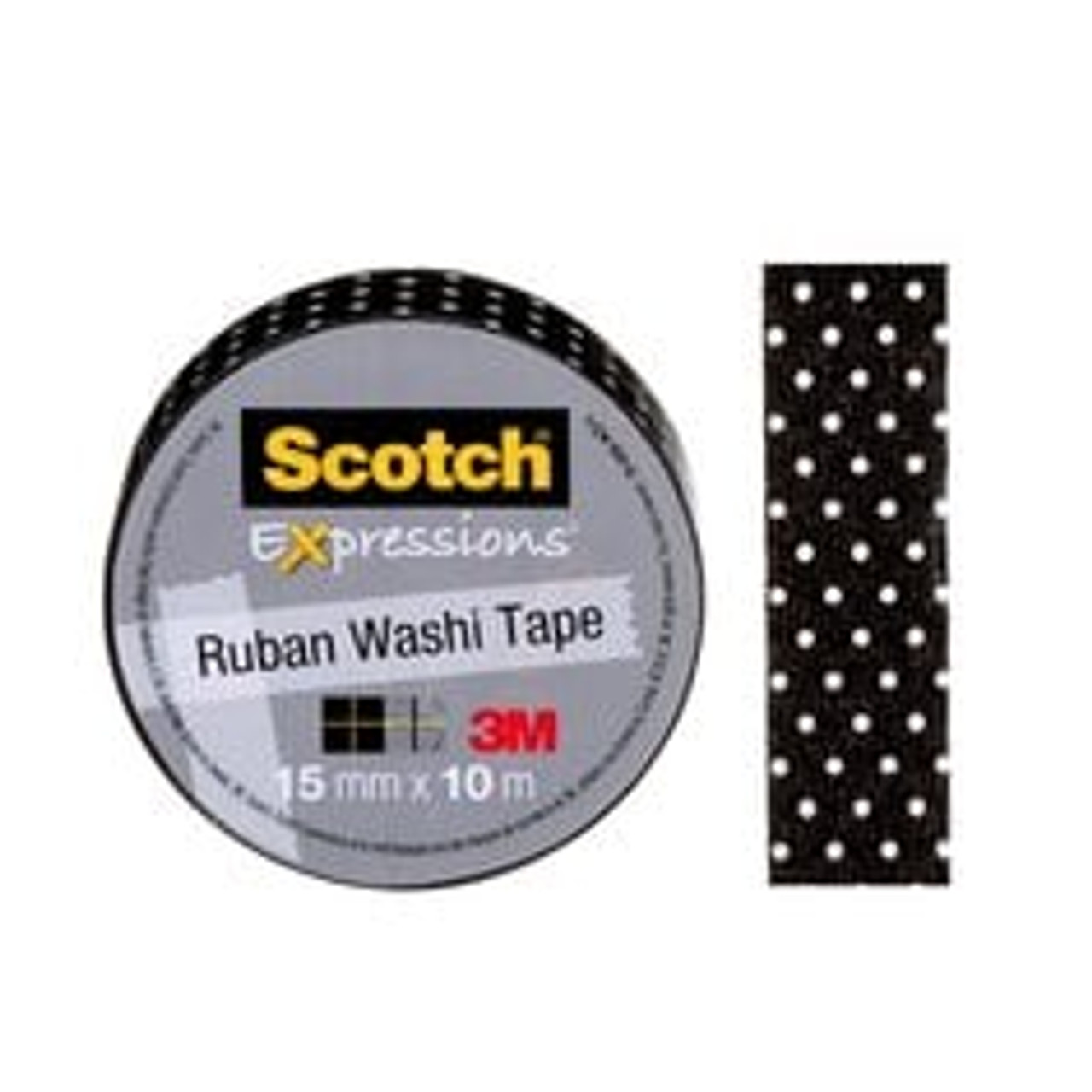 3M Scotch Expressions Washi Tape, Black, 0.59 x 393