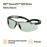 3M SecureFit 500 Series SF517AF-GRN, Black/Green, IR 1.7 Gray AF-AS Lens, 20 ea/Case 42932