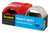 Scotch Heavy Duty Shipping Packaging Tape 3850-2-1RD-6WC, 1.88 in x 54.6 yd (48 mm x 50 m), 2 pack with 1 reusable dispenser 84739