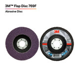 3M Flap Disc 769F, 80+, Quick Change, Type 27, 4-1/2 in x 5/8 in-11, 10ea/Case 88510