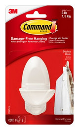 Command Double Hook 17087-ES, 1 Hook, 2 Strips