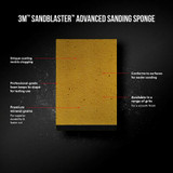 3M SandBlaster Advanced Sanding Sanding Sponge 20909-36, Coarse, 36 grit, 3 3/4 in x 2 1/2 x 1 in, 1/pk 11515
