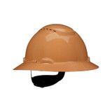 3M SecureFit Full Brim Hard Hat H-811SFV-UV, Tan, Vented, 4-Point Pressure Diffusion Ratchet Suspension with UVicator, 20ea/Case