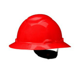3M SecureFit Full Brim Hard Hat H-805SFR-UV, Red 4-Point Pressure Diffusion Ratchet Suspension, with Uvicator, 20 ea/Case