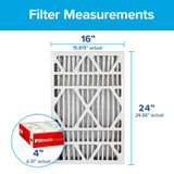 Filtrete High Performance Air Filter 1000 MPR NADP01-2PK-1E, 16 in x 25 in x 4 in (40.6 cm x 63.5 cm x 10.1 cm) 34981