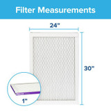 Filtrete High Performance Air Filter 1500 MPR 2013DC-4, 24 in x 30 in x 1 in (60.9 cm x 76.2 cm x 2.5 cm) 2013