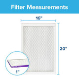 Filtrete High Performance Air Filter 1500 MPR 2000-4-HR, 16 in x 20 in x 1 in (40.6 cm x 50.8 cm x 2.5 cm) 2000