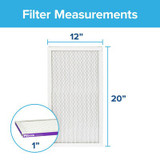 Filtrete High Performance Air Filter 1500 MPR 2019DC-4, 12 in x 20 in x 1 in (30.4 cm x 50.8 cm x 2.5 cm) 2019