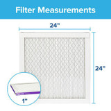 Filtrete High Performance Air Filter 1500 MPR 2012DC-6, 24 in x 24 in x 1 in (60.9 cm x 60.9 cm x 2.5 cm) 2012