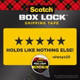 Scotch Box Lock Packaging Tape 3950-4RD-6GC, 1.88 in x 54.6 yd (48 mm x 50 m) 92055