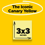 Post-it Notes 654-24CP, 3 in x 3 in (76 mm x 76 mm), Canary Yellow 92584